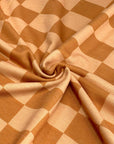 (FRENCH TERRY) BURNT ORANGE AND LIGHT ORANGE MEDIUM CHECKERED