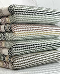 (SWEATER KNIT) BLACK, GREEN, BROWN, AND MUSTARD STRIPES