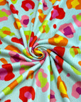 (4X2 YUMMY RIB) COLORFUL CHEETAH ON LIGHT AQUA