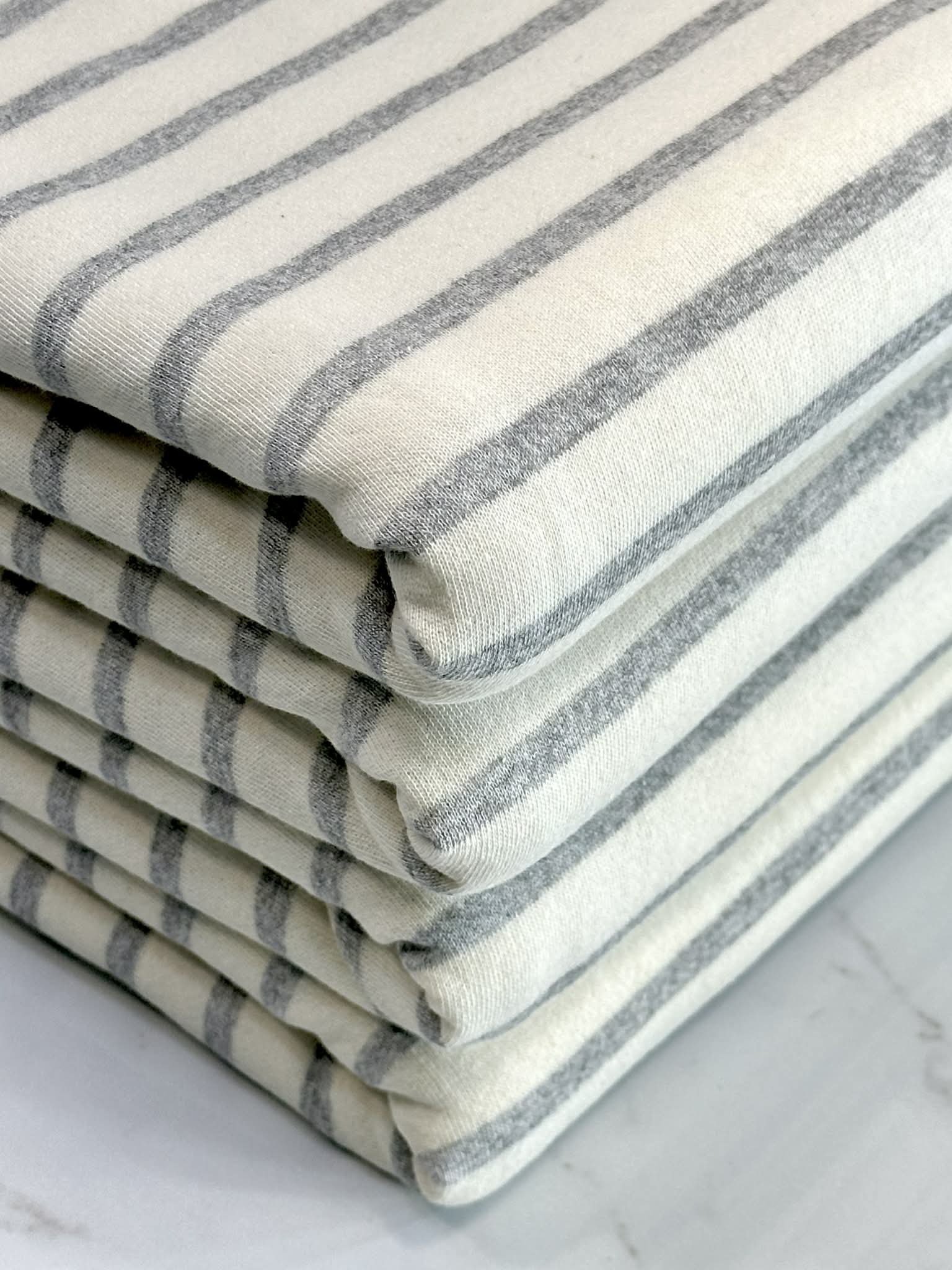 (FRENCH TERRY) LIGHT GRAY STRIPES ON IVORY (1)