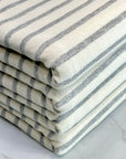 (FRENCH TERRY) LIGHT GRAY STRIPES ON IVORY