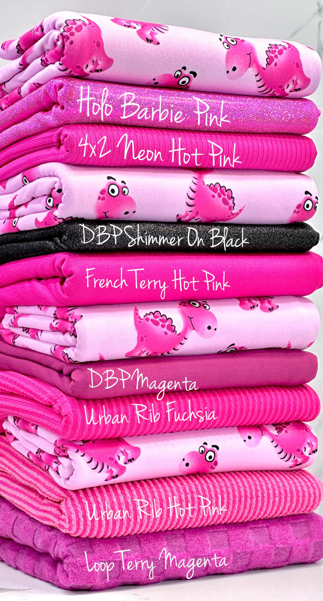 (DBP) FUSCHIA DINO'S ON LIGHT PINK