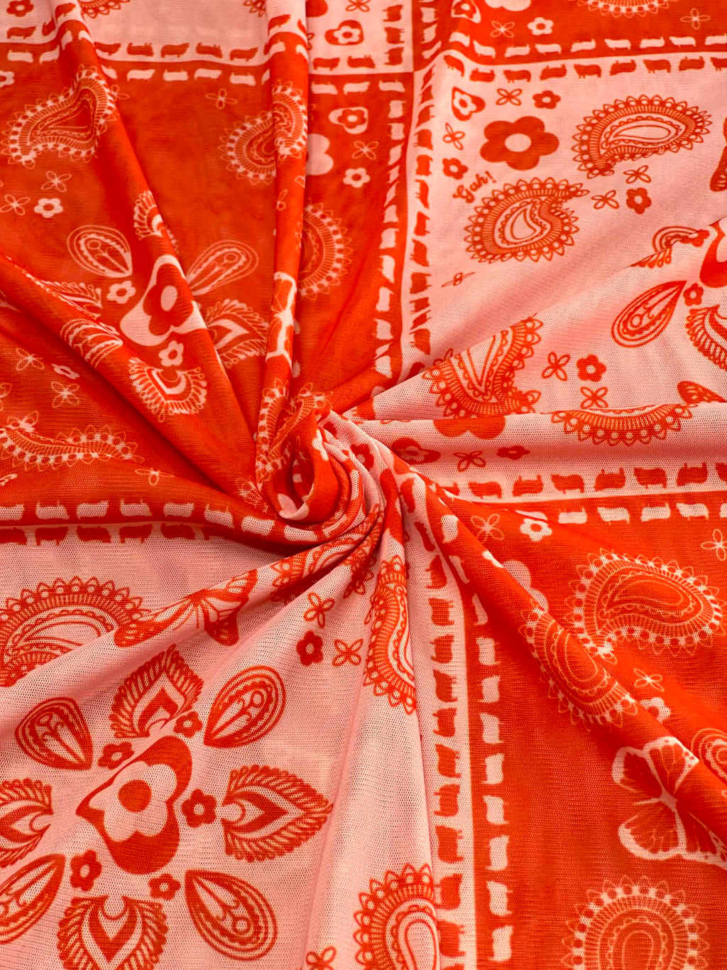(MESH) RED AND BLUSH PATCHWORK