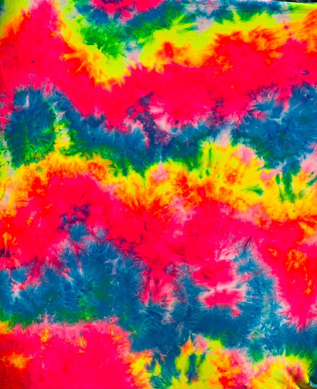 (DBP) NEON PINK AND RAINBOW TIE DYE