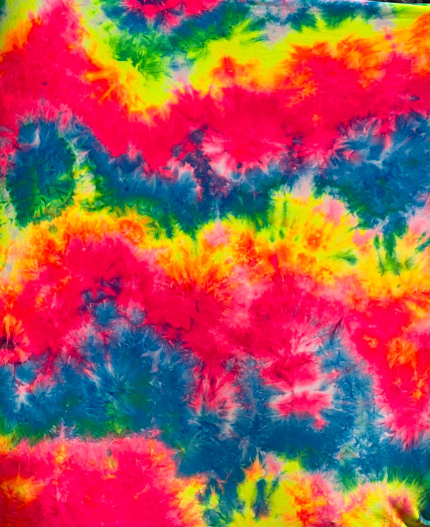 (DBP) NEON PINK AND RAINBOW TIE DYE