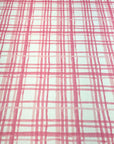 (4X2 YUMMY RIB) PINK AND LIGHT PINK PLAID ON OFF WHITE