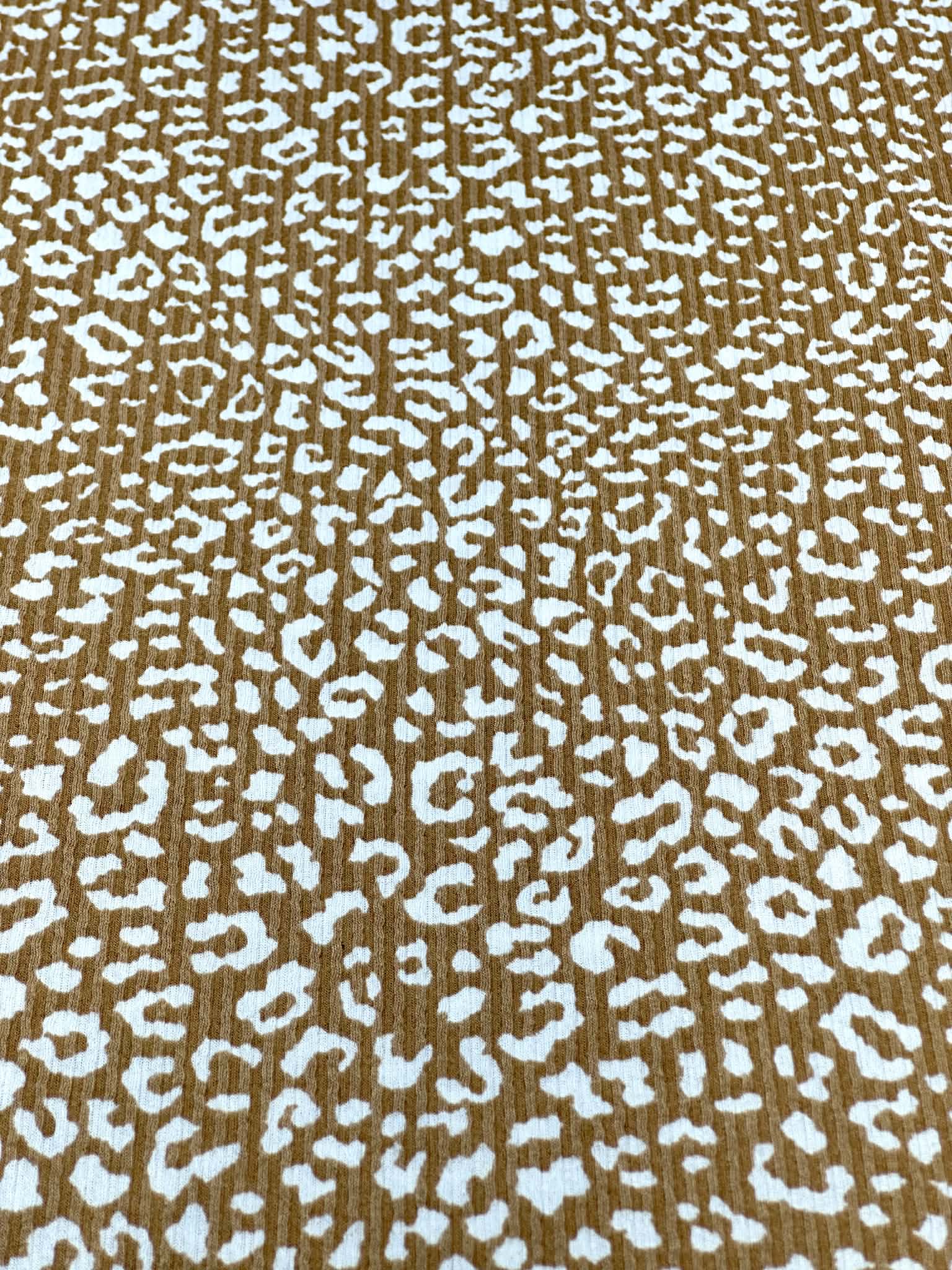 (URBAN RIB) TINY OFF WHITE CHEETAH ON VINTAGE BROWN