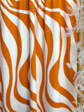 (WIDE YUMMY RIB) SUNSET RUST ZEBRA ON CREAM