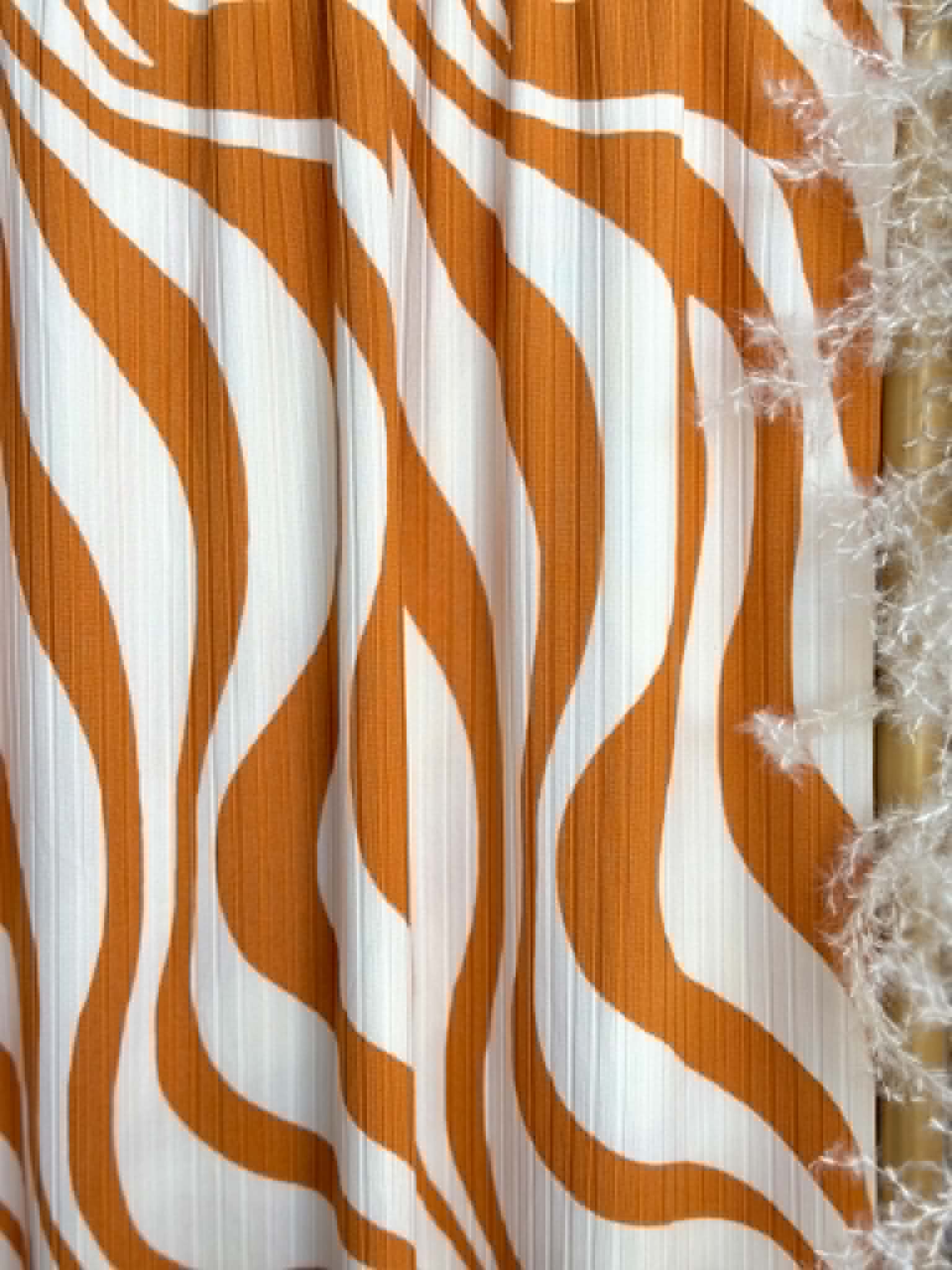 (WIDE YUMMY RIB) SUNSET RUST ZEBRA ON CREAM