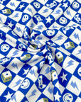 (FRENCH TERRY) ROYAL BLUE GAMER CHECKERED PRINT