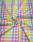 (4X2 YUMMY RIB) COLORFUL GINGHAM ON OFF WHITE
