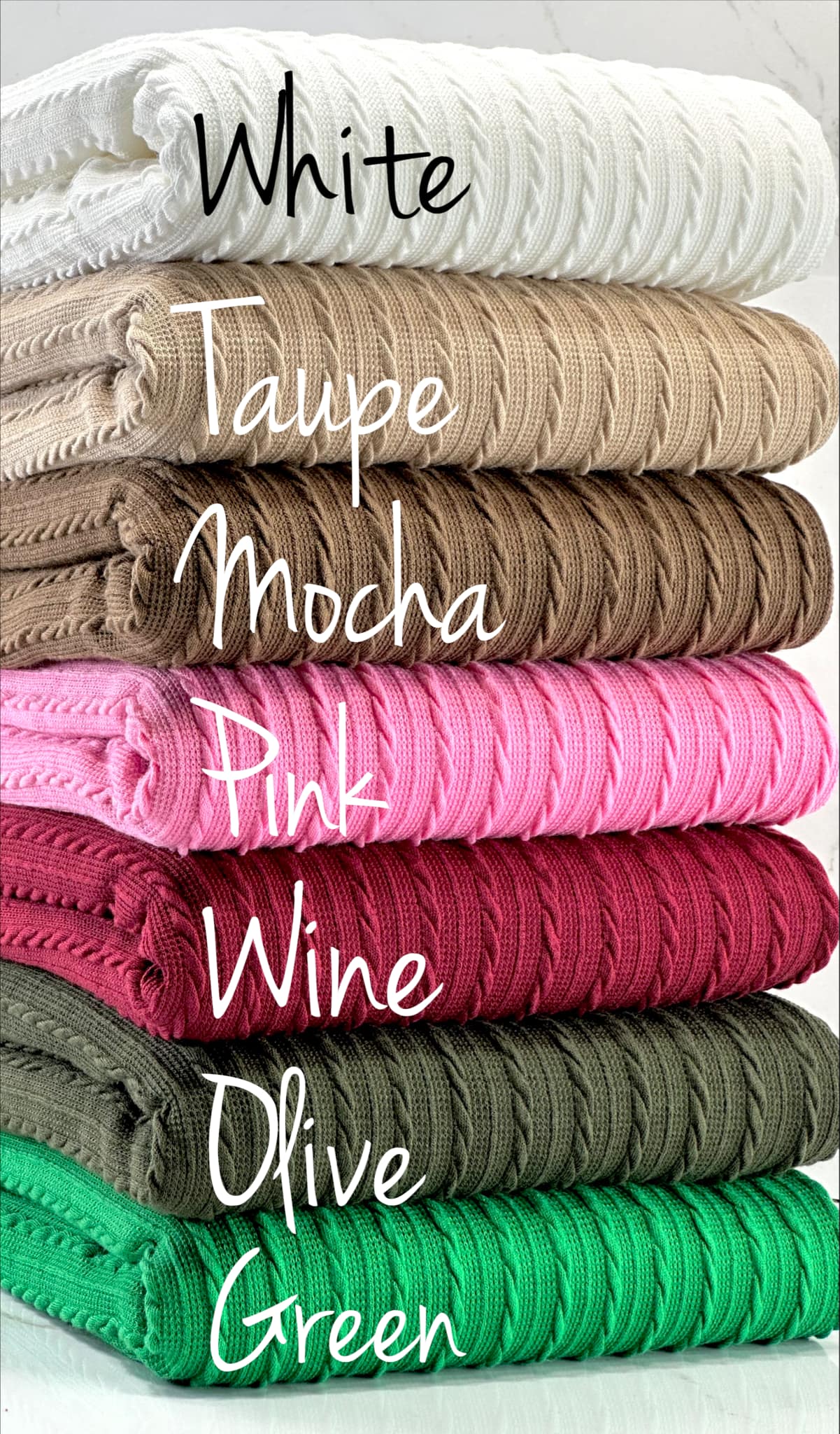 (CABLE KNIT) PINK