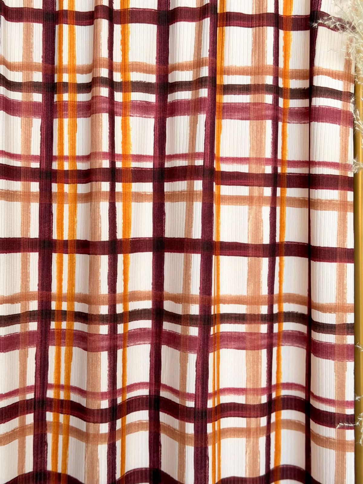 (4x2 YUMMY RIB) BERRY AND MUSTARD PLAID