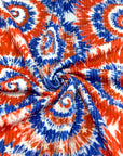 (URBAN RIB) RED, BLUE, AND OFF WHITE SWIRLS WITH STARS