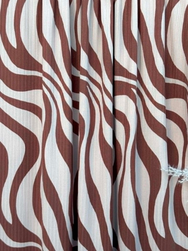 (WIDE RIB) BROWN ZEBRA ON TAN