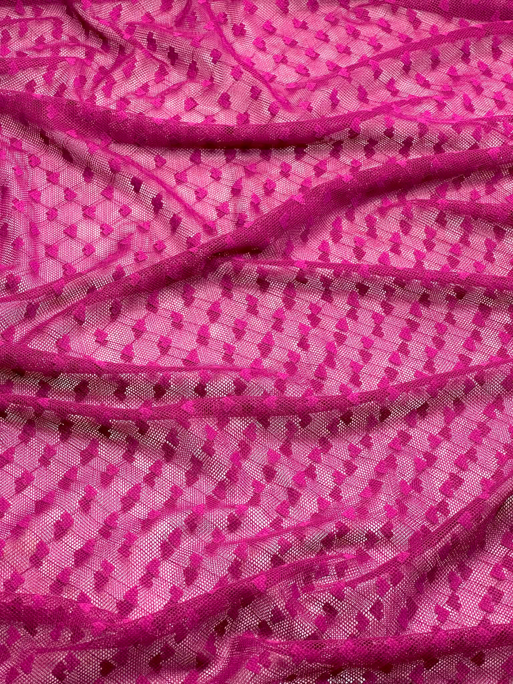 (MESH) TINY MAGENTA HEARTS