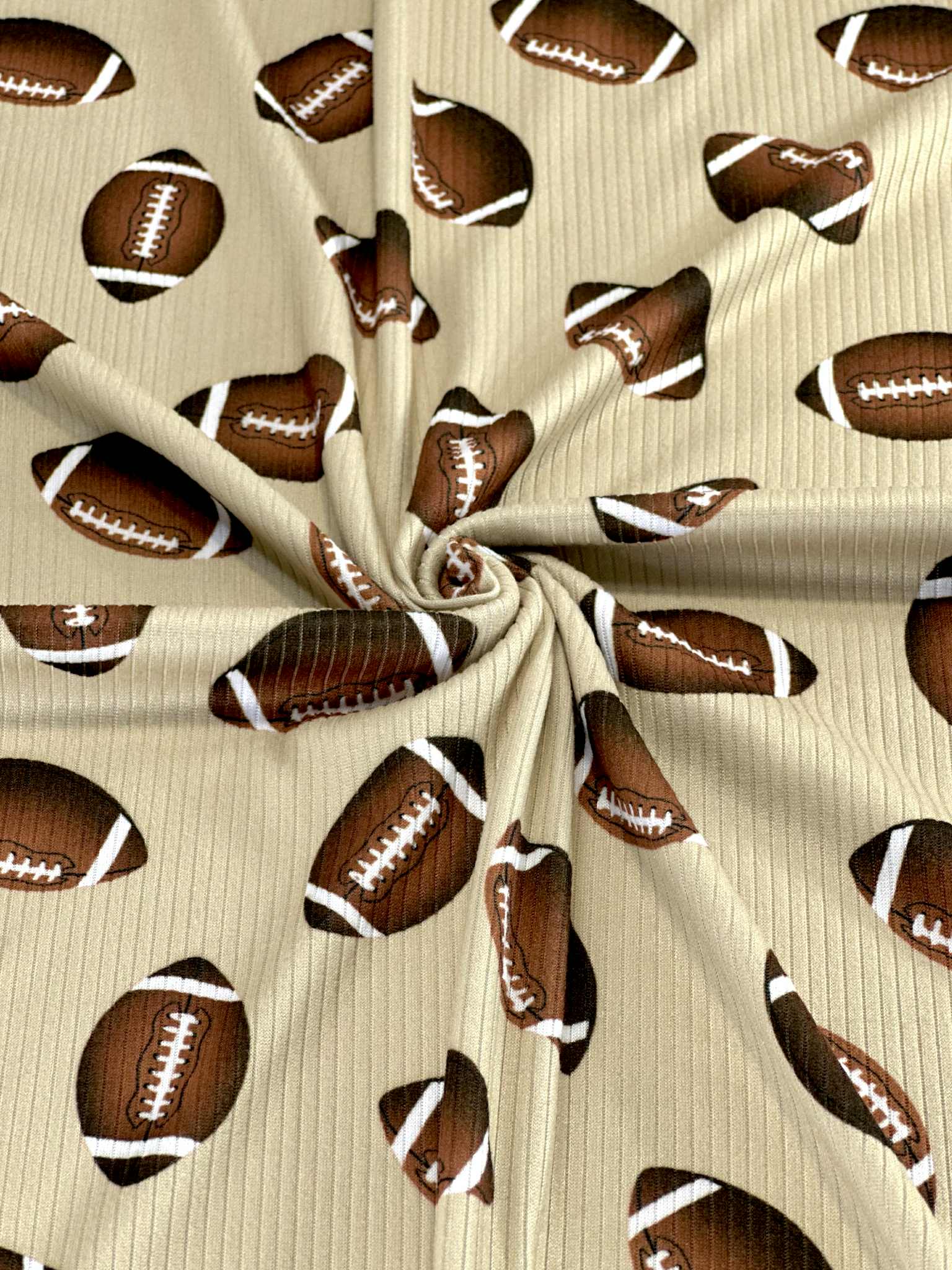 (4X2 RIB) FOOTBALLS ON TAN