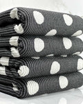 (URBAN RIB) WHITE POLKA DOTS ON CHARCOAL