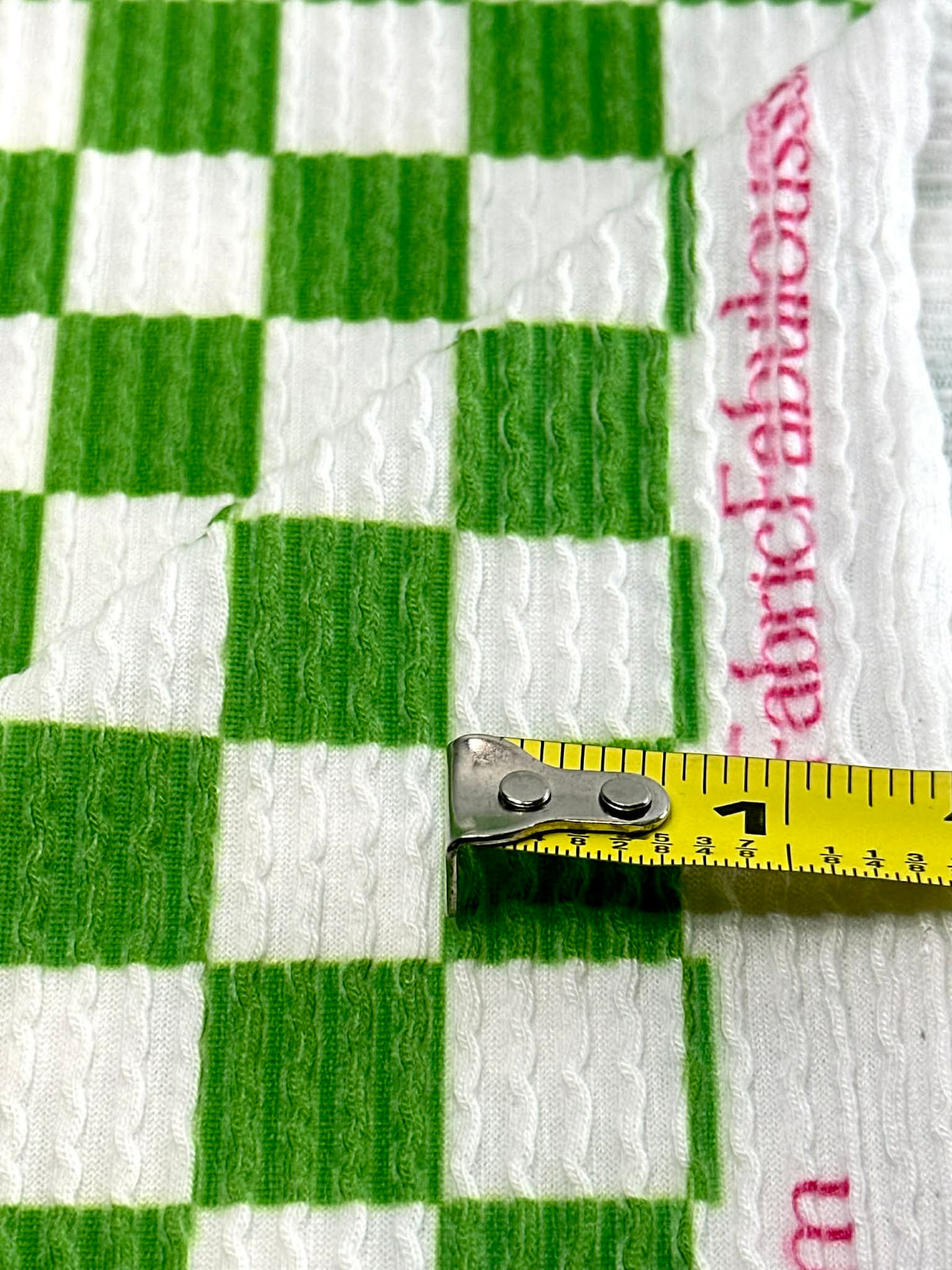 (URBAN RIB) GREEN AND OFF WHITE CHECKERED PATTERN