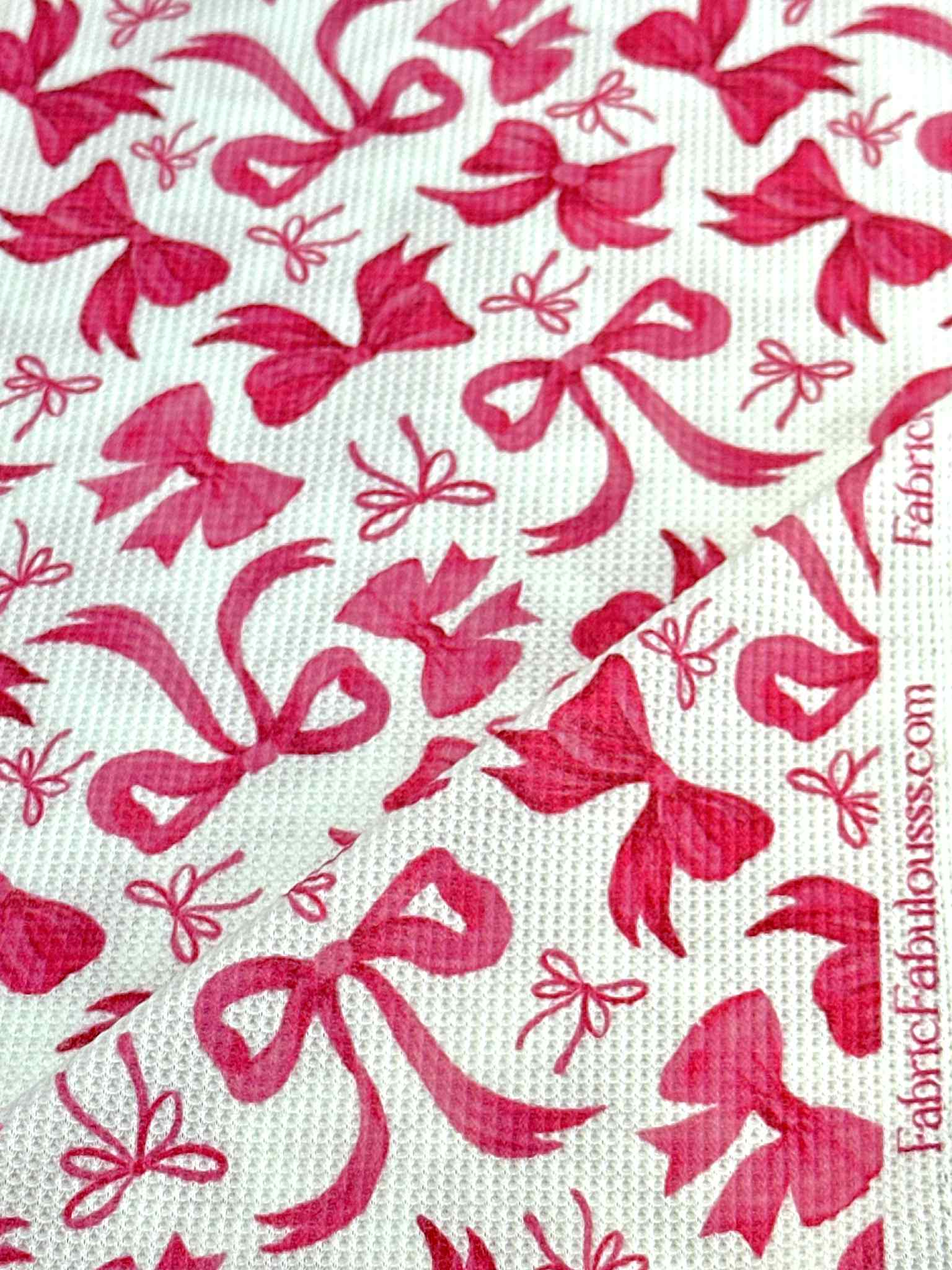 (THERMAL) PINK BOWS ON OFF WHITE