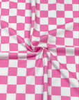 (YUMMY RIB) PINK AND OFF WHITE CHECKERED