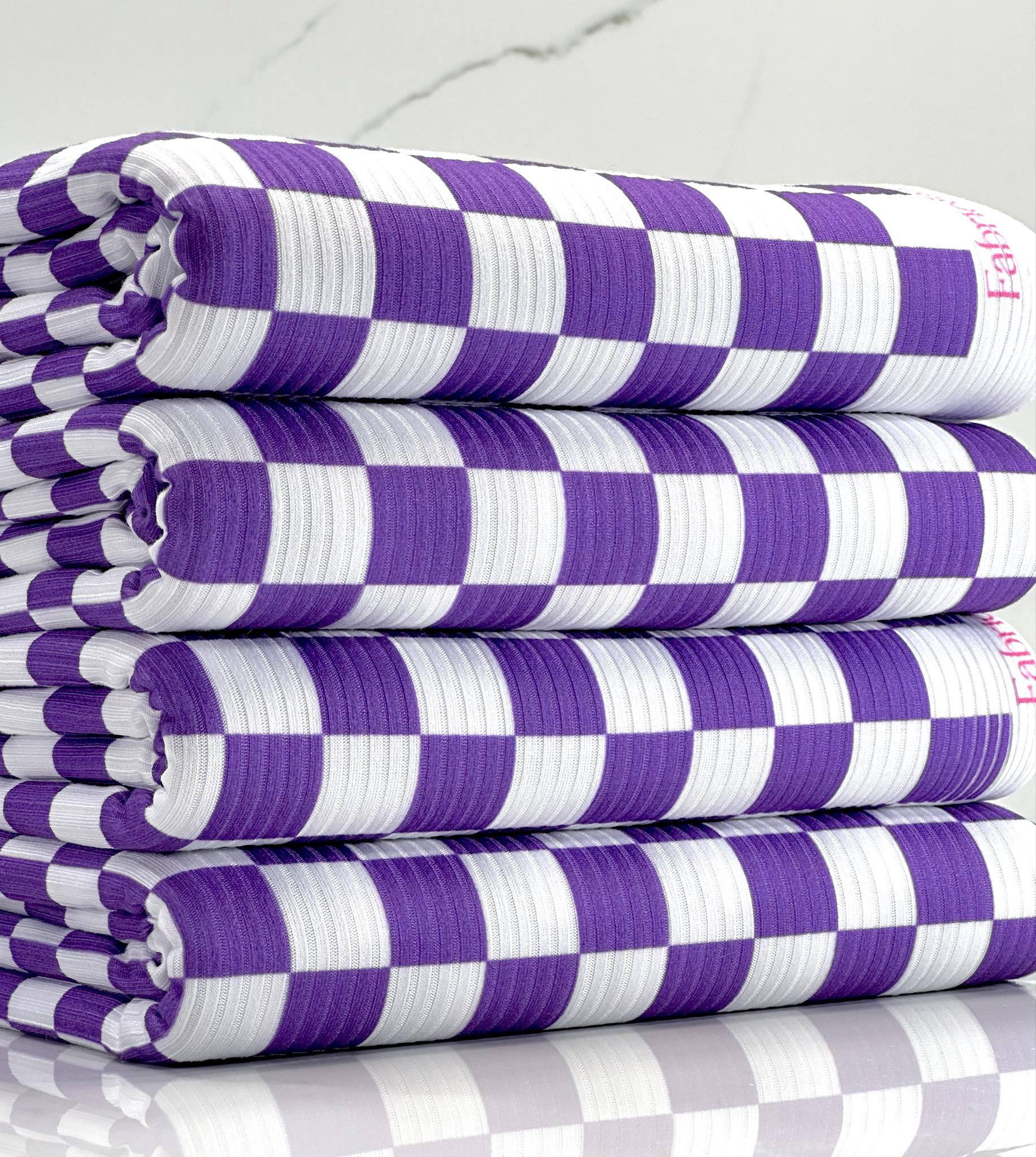 (YUMMY RIB) PURPLE AND OFF WHITE CHECKERED (1)
