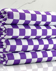 (YUMMY RIB) PURPLE AND OFF WHITE CHECKERED