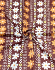 (DBP) LIGHT ORANGE AND OFF WHITE FLOWER PATTERN ON VINTAGE BROWN