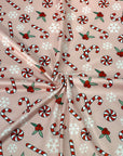 (DBP) CANDY CANES AND SNOWFLAKES ON SOFT PEACH