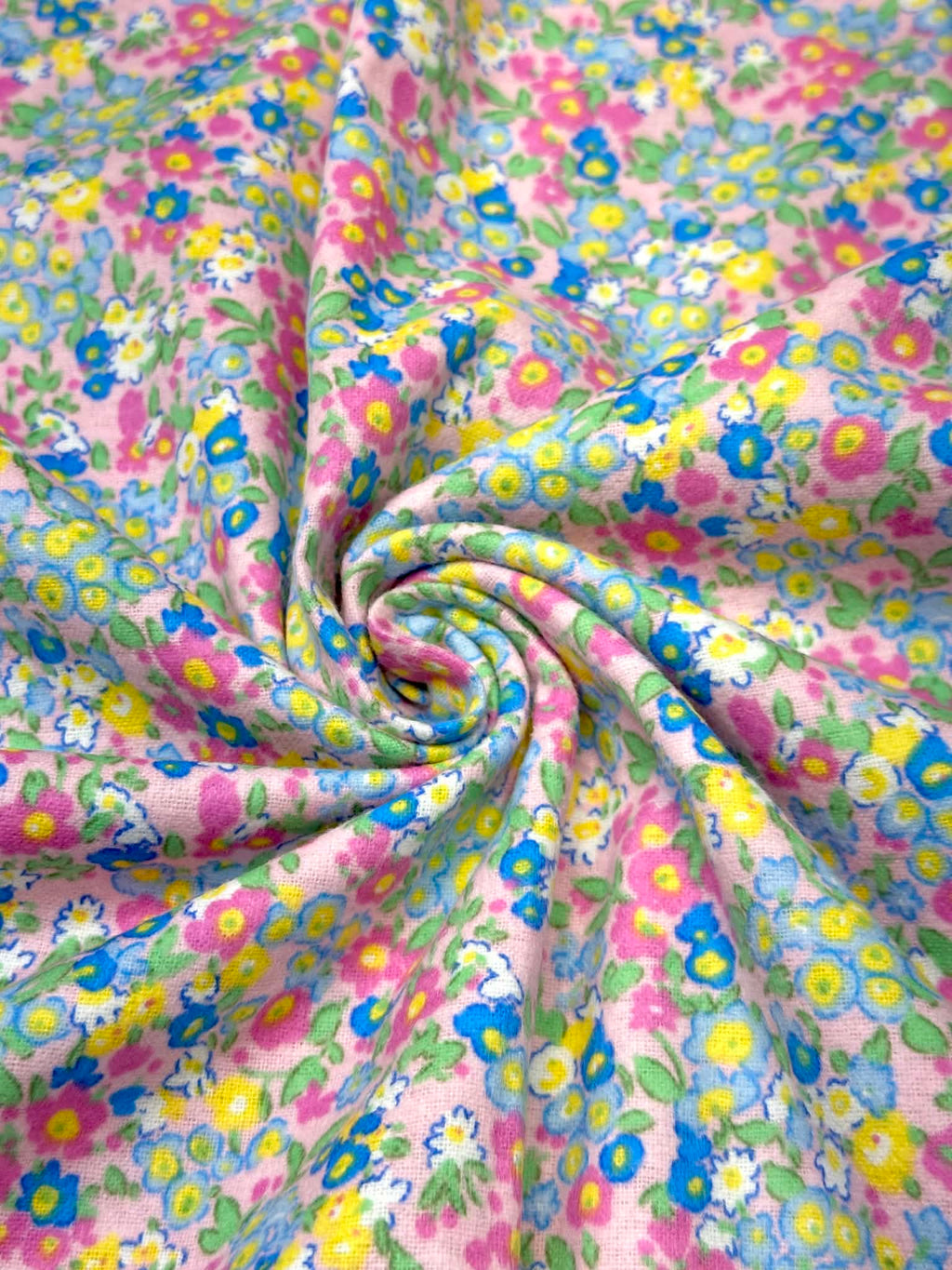 (FLANNEL COTTON) FLORAL PATTERN ON PINK