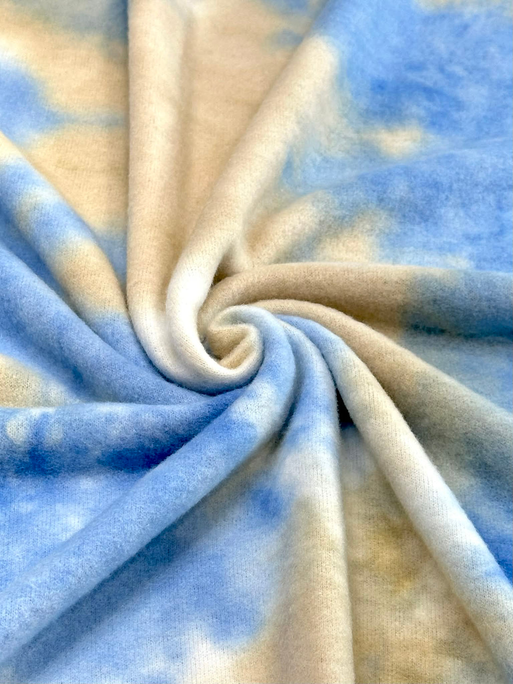 (BRUSHED SWEATER KNIT) BLUE AND TAN TIE DYE(2)