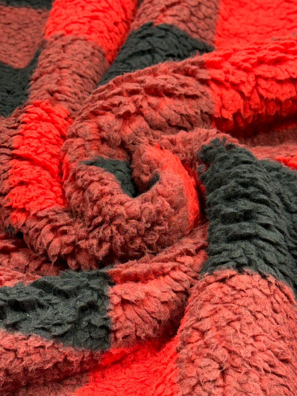 (SHERPA) RED AND BLACK BUFFALO PLAID