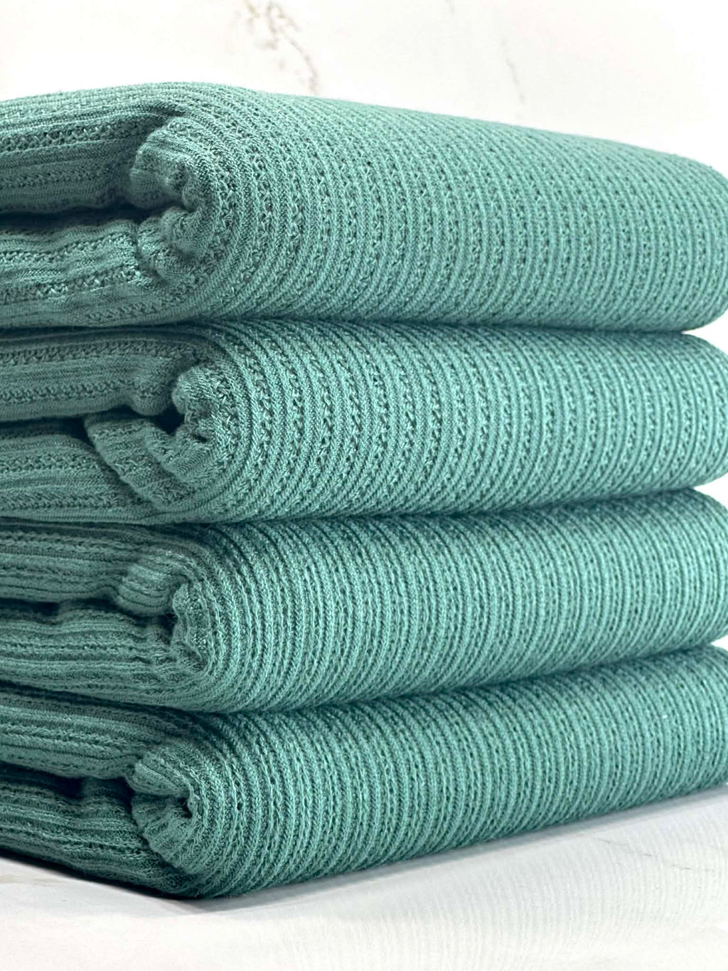 (POINTELLE RIB) VINTAGE FOREST GREEN