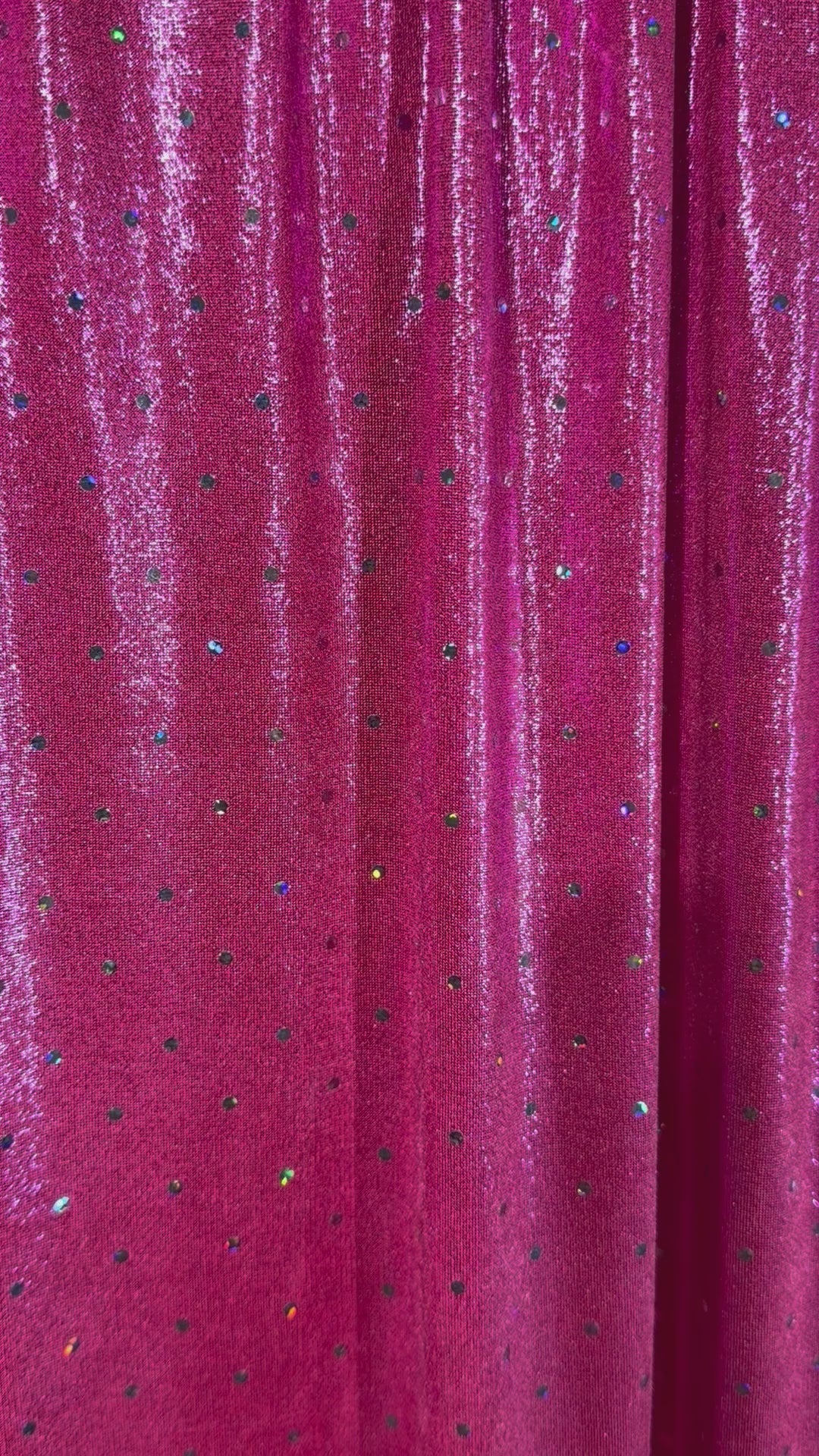 (KNIT) SILVER FOIL DOTS AND SHIMMER ON PINK