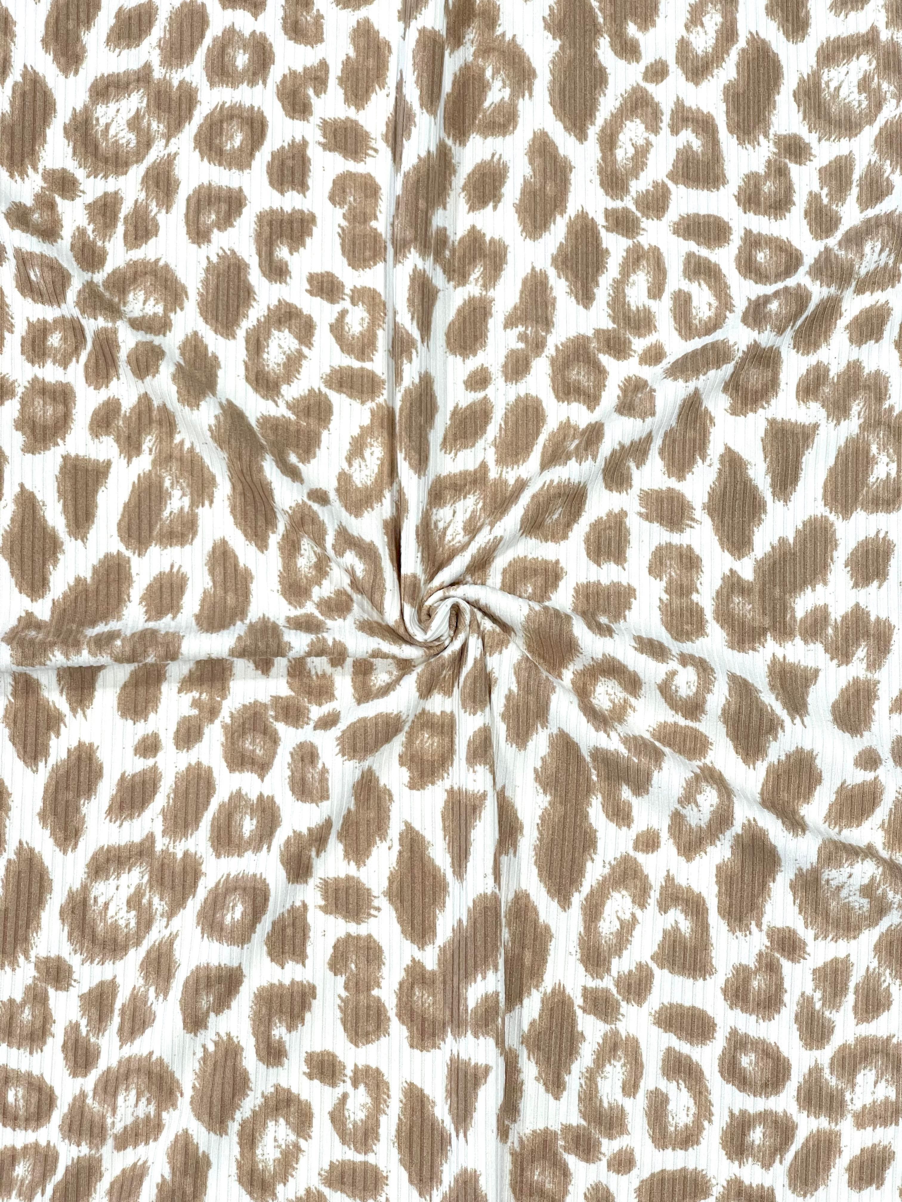 (RIB) TAN LEOPARD ON IVORY
