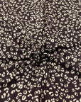 (RIB) TINY GOLD LEOPARD ON DARK BROWN