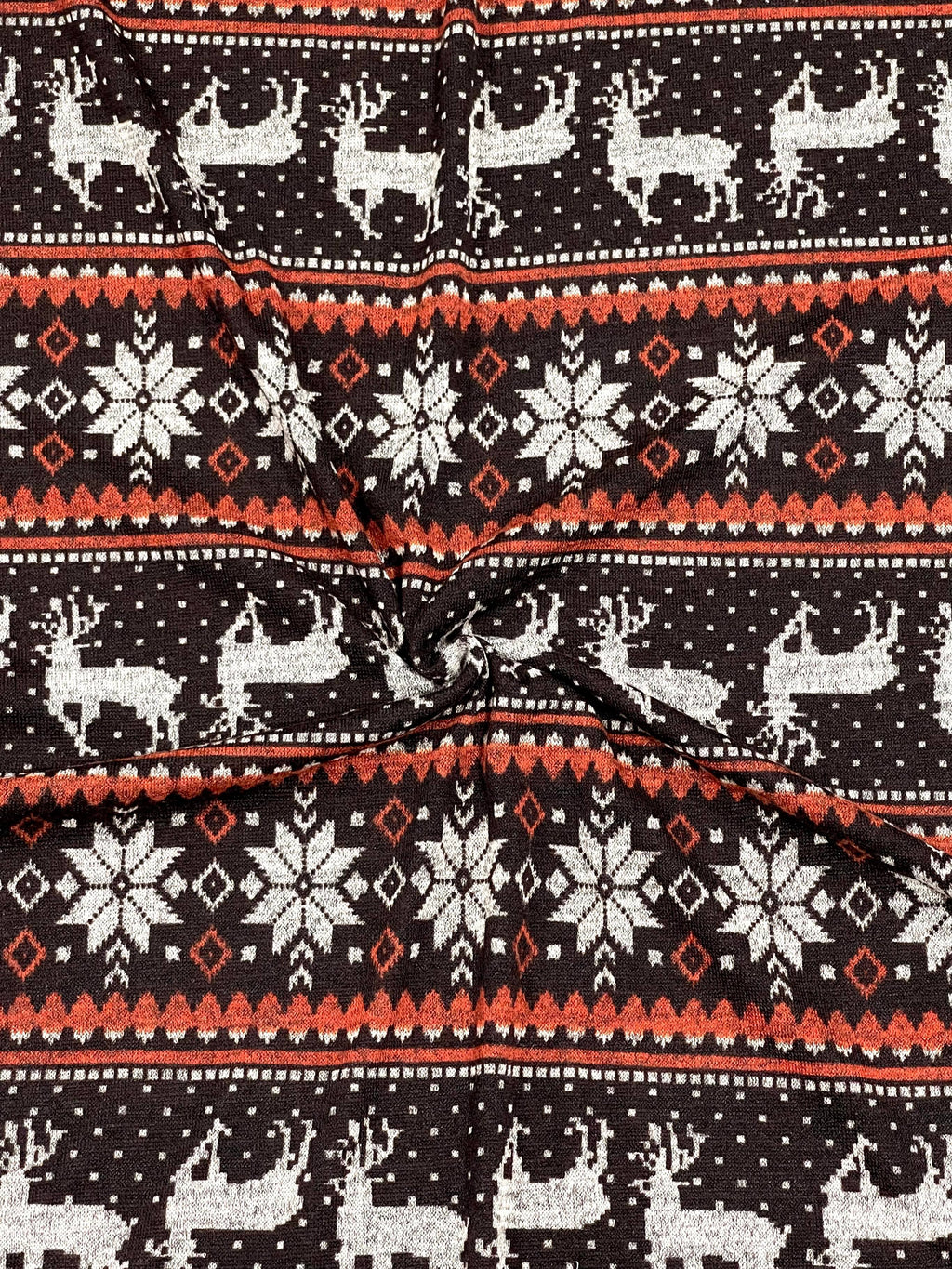 (SWEATER KNIT) 2-TONE GRAY REINDEER'S ON NEW BROWN (2)