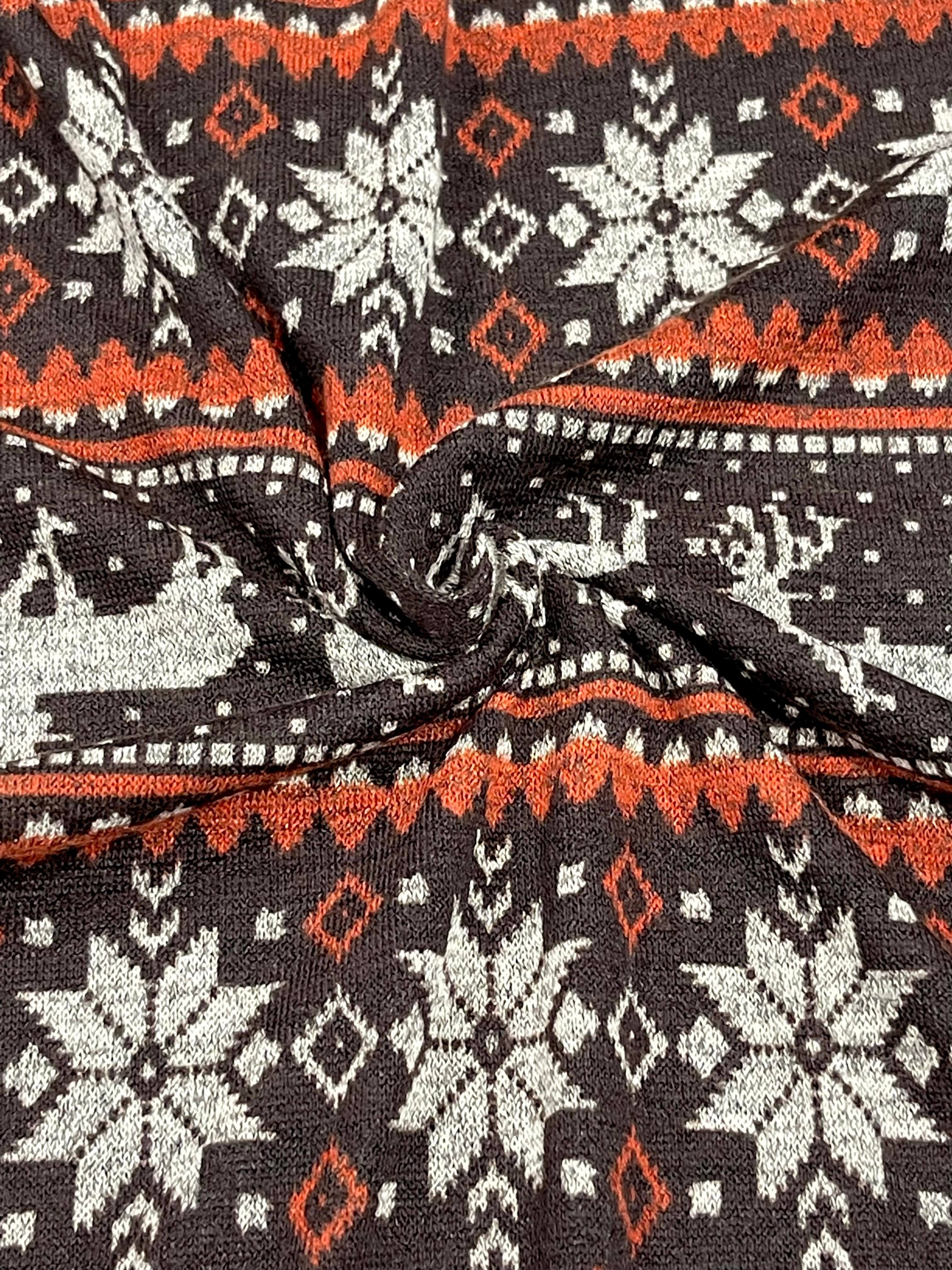 (SWEATER KNIT) 2-TONE GRAY REINDEER'S ON NEW BROWN (2)