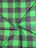 (BRUSHED SWEATER KNIT) POWDER BLACK AND KELLY GREEN