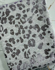 (FRENCH TERRY) FOIL LEOPARD ON HEATHER GRAY