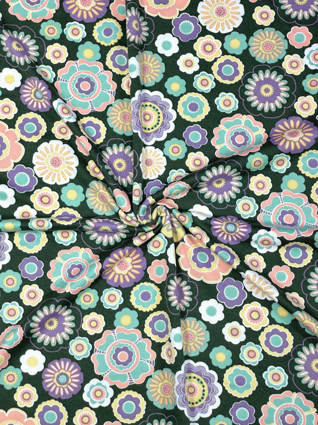 (DBP) RETRO FLORAL ON VINTAGE GREEN