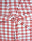 (2X2 YUMMY RIB) CORAL AND OFF WHITE GINGHAM