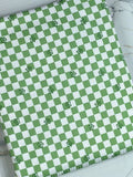 (4X2 YUMMY RIB) GREEN/IVORY CHECKERED W/FLOWERS