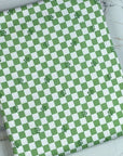(4X2 YUMMY RIB) GREEN/IVORY CHECKERED W/FLOWERS