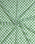 (4X2 YUMMY RIB) GREEN/IVORY CHECKERED W/FLOWERS