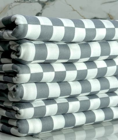 (DBP) SILVER AND OFF WHITE CHECKERED