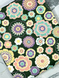 (DBP) RETRO FLORAL ON VINTAGE GREEN